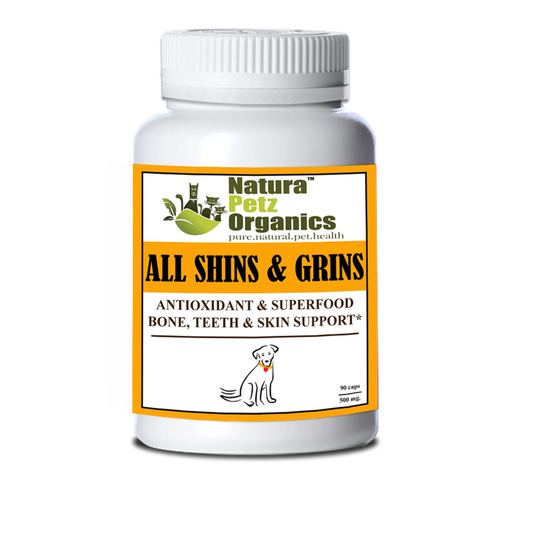 All Shins & Grins Capsules - Antioxidant Super Food Bone, Eye, Teeth & Skin Support Dog & Cat*