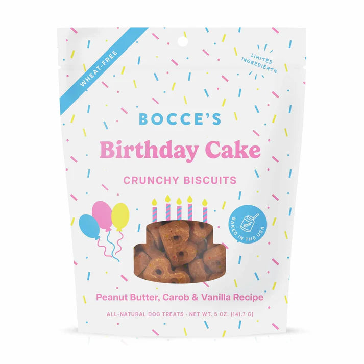 Load video: Bocce&#39;s Birthday cake crunch dog biscuits